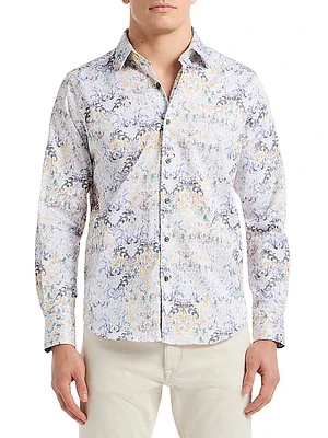 Croatia Printed Stretch-Cotton Button-Front Shirt