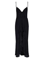 Iluminating Ruffled Silk Tie-Front Top