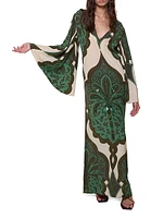 Landscapes Sequin-Embellished Silk Maxi Dress