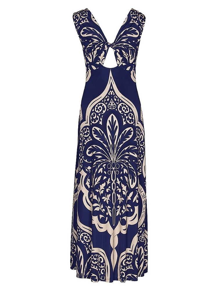 Voyage Twist-Front Cut-Out Maxi Dress