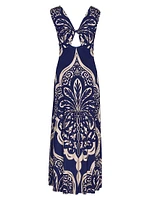 Voyage Twist-Front Cut-Out Maxi Dress
