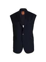 Missing Blazer Back Cut-Out Cap-Sleeve