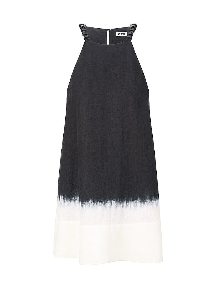 Cabo Dip-Dyed Linen A-Line Minidress