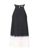 Cabo Dip-Dyed Linen A-Line Minidress