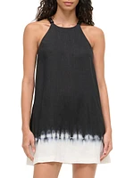 Cabo Dip-Dyed Linen A-Line Minidress