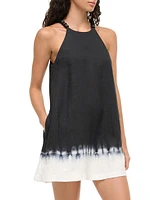 Cabo Dip-Dyed Linen A-Line Minidress