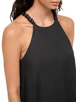 Cabo Dip-Dyed Linen A-Line Minidress