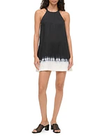 Cabo Dip-Dyed Linen A-Line Minidress