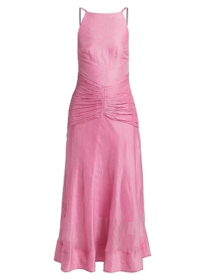Kylie Ruched Midi-Dress