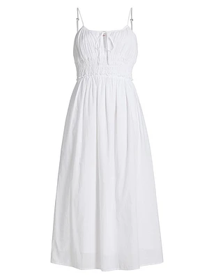 Jessa Shirred Waist Midi-Dress