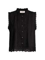 Lara Embroidered Cotton Sleeveless Shirt