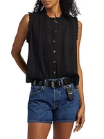 Lara Embroidered Cotton Sleeveless Shirt