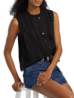 Lara Embroidered Cotton Sleeveless Shirt