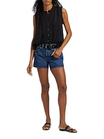 Lara Embroidered Cotton Sleeveless Shirt