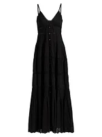 Janis Lace Button-Front Maxi Dress