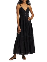Janis Lace Button-Front Maxi Dress