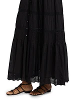 Janis Lace Button-Front Maxi Dress