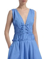 Zelie Cotton Poplin Handkerchief-Hem Midi-Dress