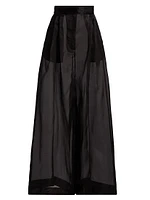 Silk Organza Wide-Leg Pants