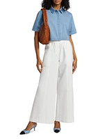 Bishop Tailored Denim Crop Top