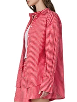The Boyfriend Pinstriped Cotton Button-Front Shirt