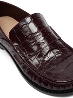 Croc-Embossed Leather Loafers