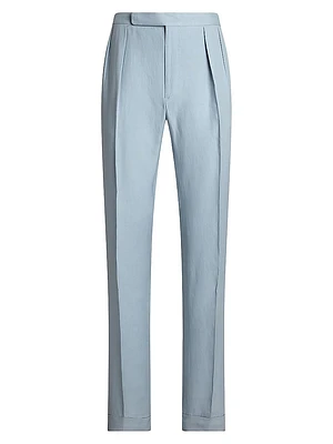 Gregory Hand-Tailored Silk-Linen Trousers