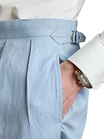 Gregory Hand-Tailored Silk-Linen Trousers