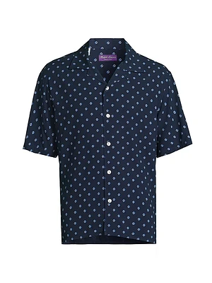 Geometric-Print Camp Shirt