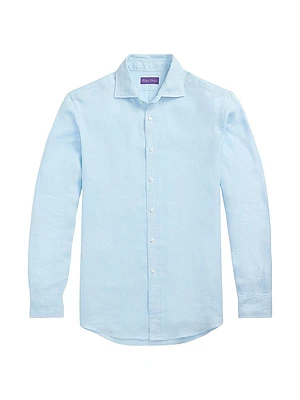 Basket-Weave Linen Shirt