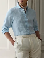 Basket-Weave Linen Shirt