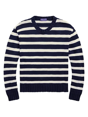 Striped Classic-Fit Cotton Crewneck Sweater