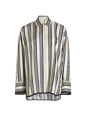 Vivi Stripe Silk Twill Shirt