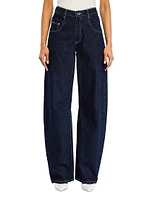 Marbel Mid Rise Barrel Jeans