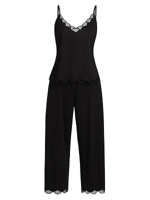 Bliss Serenity Lace-Trimmed Cotton Jersey Pajamas