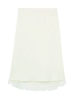 Lace-Trimmed Silk Skirt