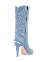 Cherie 95MM Denim Mid-Calf Boots