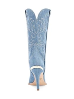 Cherie 95MM Denim Mid-Calf Boots