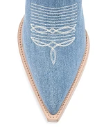 Cherie 95MM Denim Mid-Calf Boots