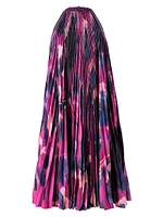 Pleated Halterneck Midi Dress