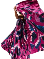 Pleated Halterneck Midi Dress