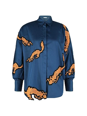Fox Embellished Cotton Shirt