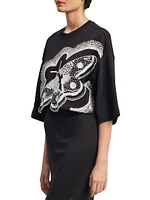 Moth Sequined Crop Top