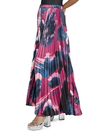 Abstract Print Pleated Trousers