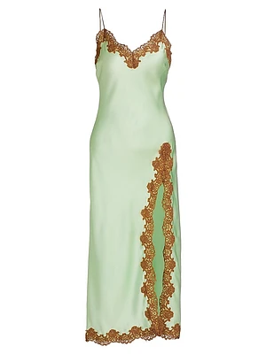 Peride Silk-Lace Midi-Slipdress