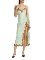 Peride Silk-Lace Midi-Slipdress