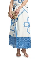 Kampos Embroidered Crochet Wrap Midi-Skirt