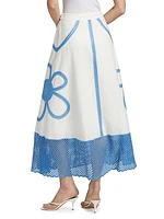 Kampos Embroidered Crochet Wrap Midi-Skirt