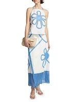 Kampos Embroidered Crochet Wrap Midi-Skirt
