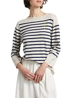 Yes/No Striped Boatneck Sweater